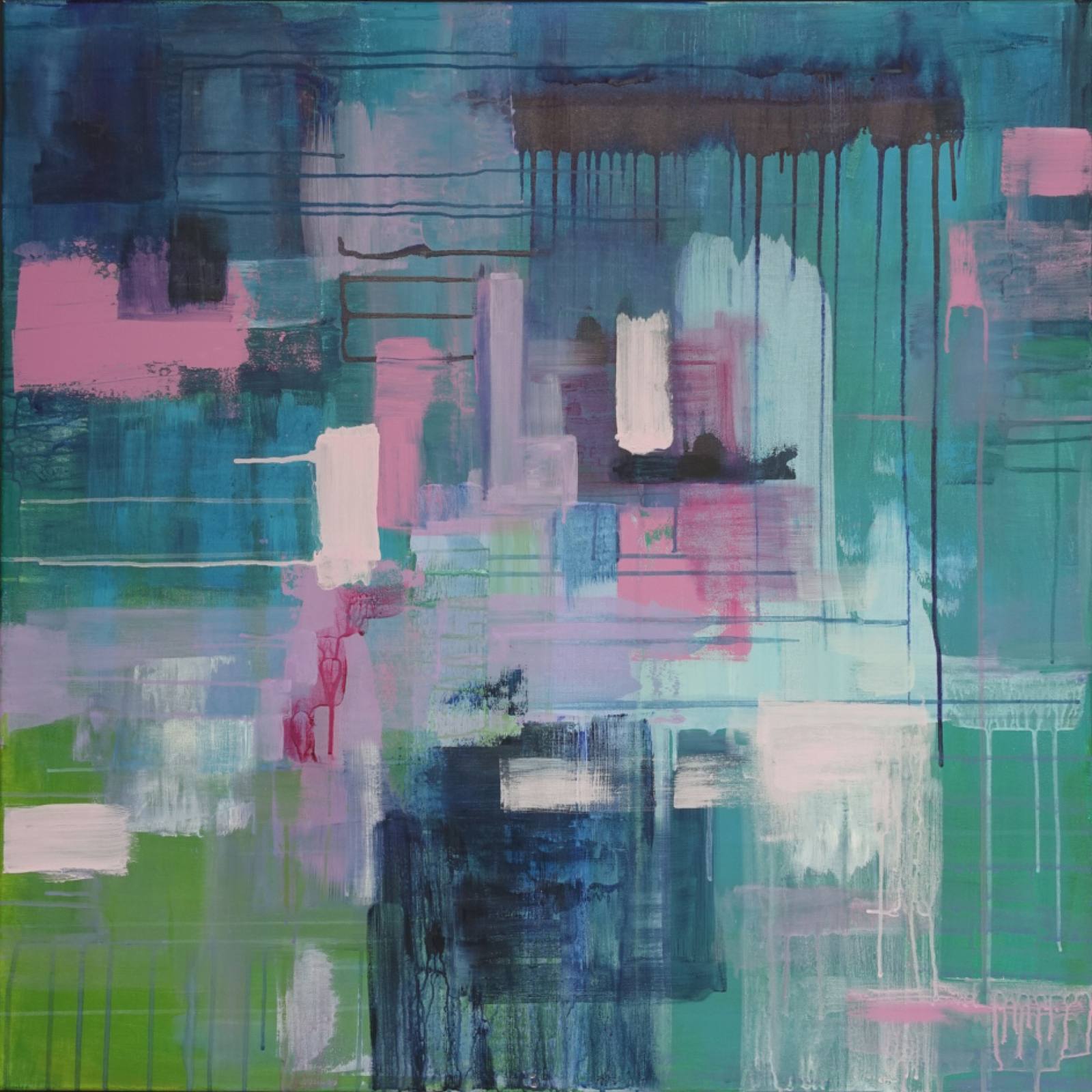 'City Abstract nr.3' 100 x 100 x 4 cm